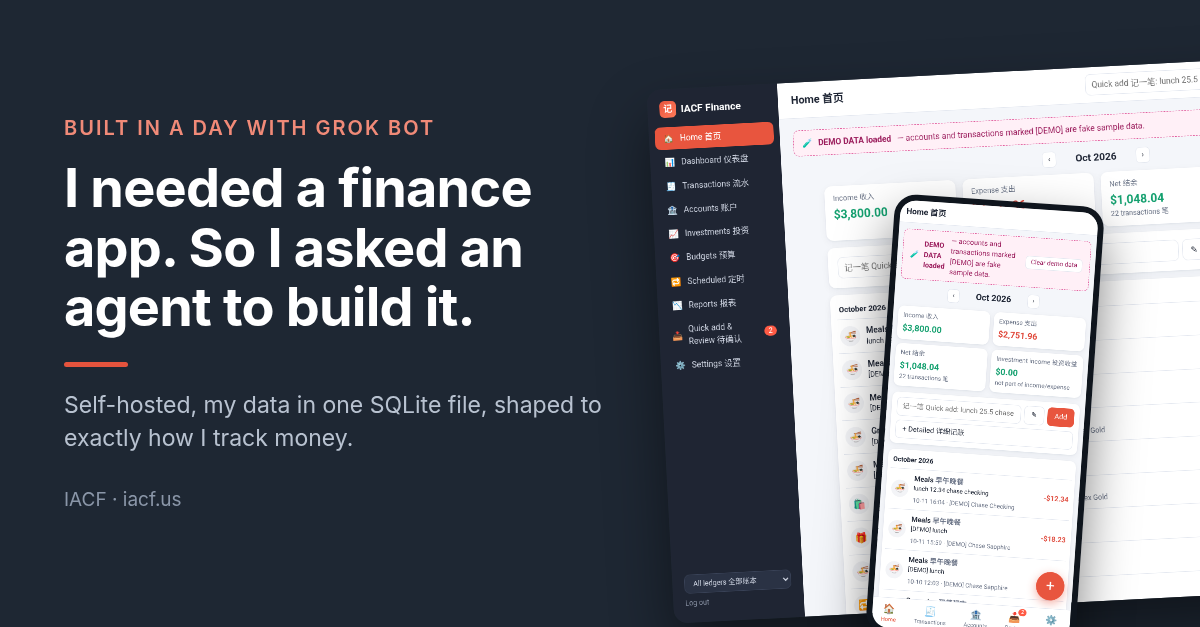 I Needed a Finance App, So I Asked My Bot to Build It